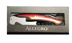 Corkscrew with red accents in a gray box