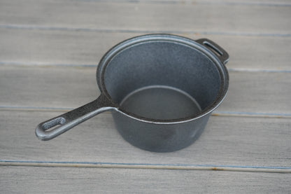 7.5 inch cast iron sauce pan product flat lay