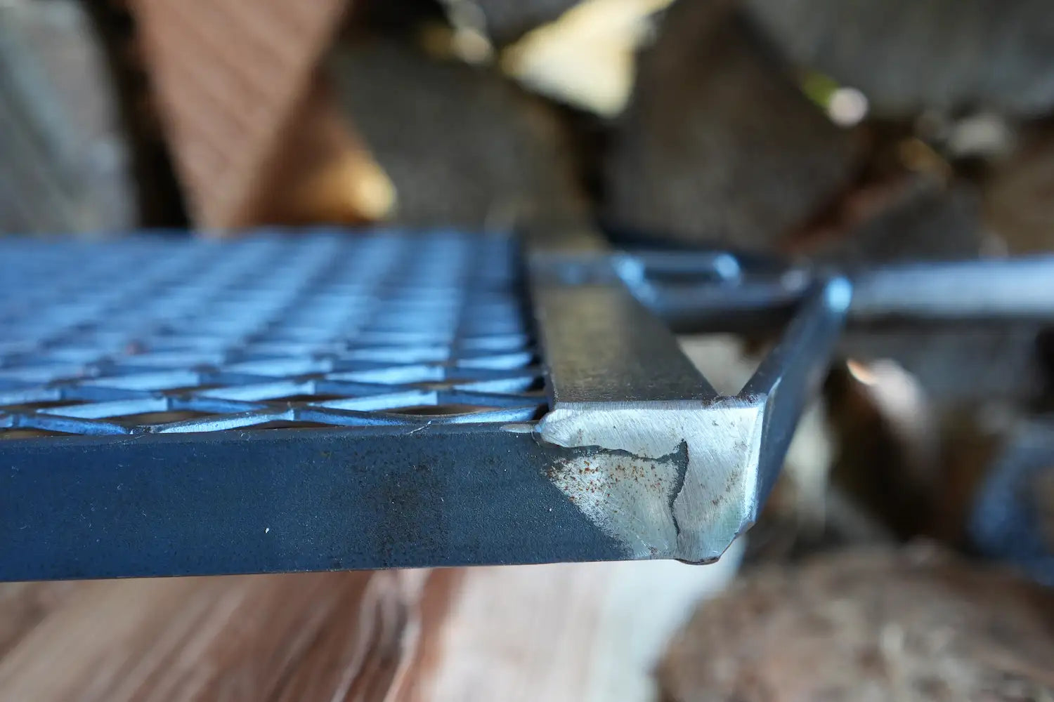 Close up of corner of ANVIL Grill