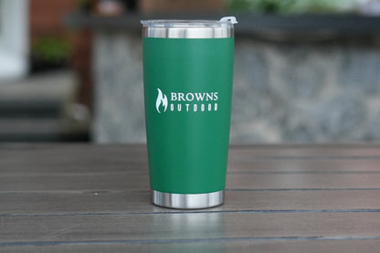 16 oz insulated tumbler base and logo detail