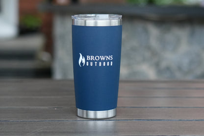 16 oz insulated tumbler in red product flat lay